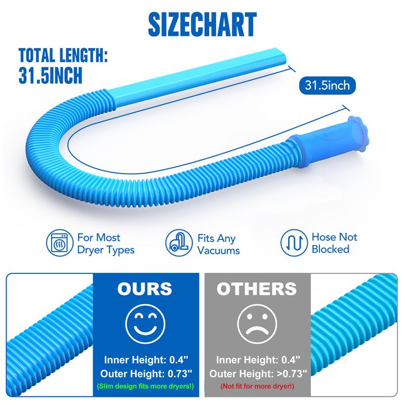 Dryer Vent Cleaner Hose, Flexible Vacuum Attachment Lint Remover, Universal Dryer Duct Cleaning Tool for Dryer Vent, Washer, Home & Car Narrow Crevice
