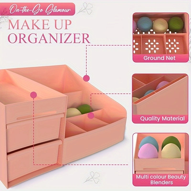 Lightweight Plastic Cosmetic Storage Box Organizer for Makeup, Skincare, Perfume and Beauty Accessories, Convenient Vanity Storage
