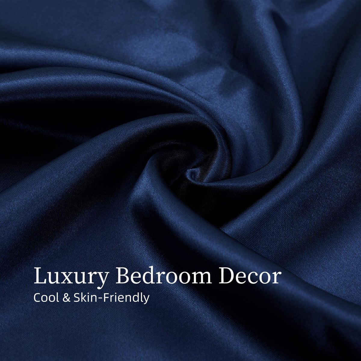 Satin Bed Sheets, King Size Sheets Set, 4 Pcs Silky Bedding Set with 15 Inches Deep Pocket for Mattress (King)