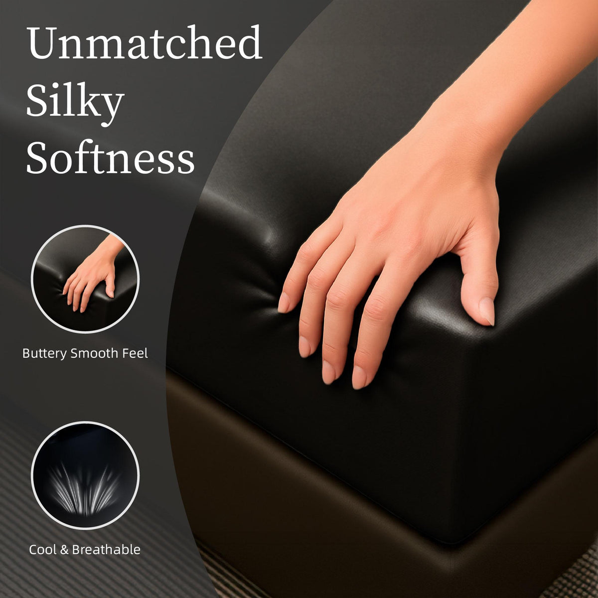 Satin Bed Sheets, King Size Sheets Set, 4 Pcs Silky Bedding Set with 15 Inches Deep Pocket for Mattress (King)