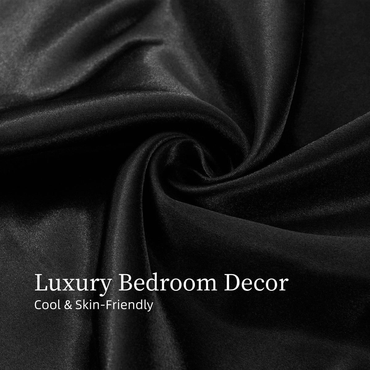 Satin Bed Sheets, King Size Sheets Set, 4 Pcs Silky Bedding Set with 15 Inches Deep Pocket for Mattress (King)
