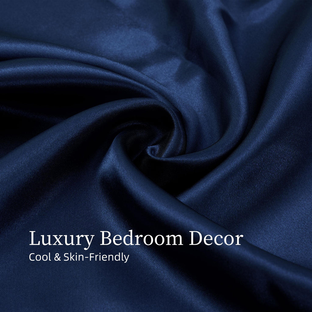 Satin Bed Sheets, Twin Size Sheets Set, 3 Pcs Silky Bedding Set with 15 Inches Deep Pocket for Mattress Twin