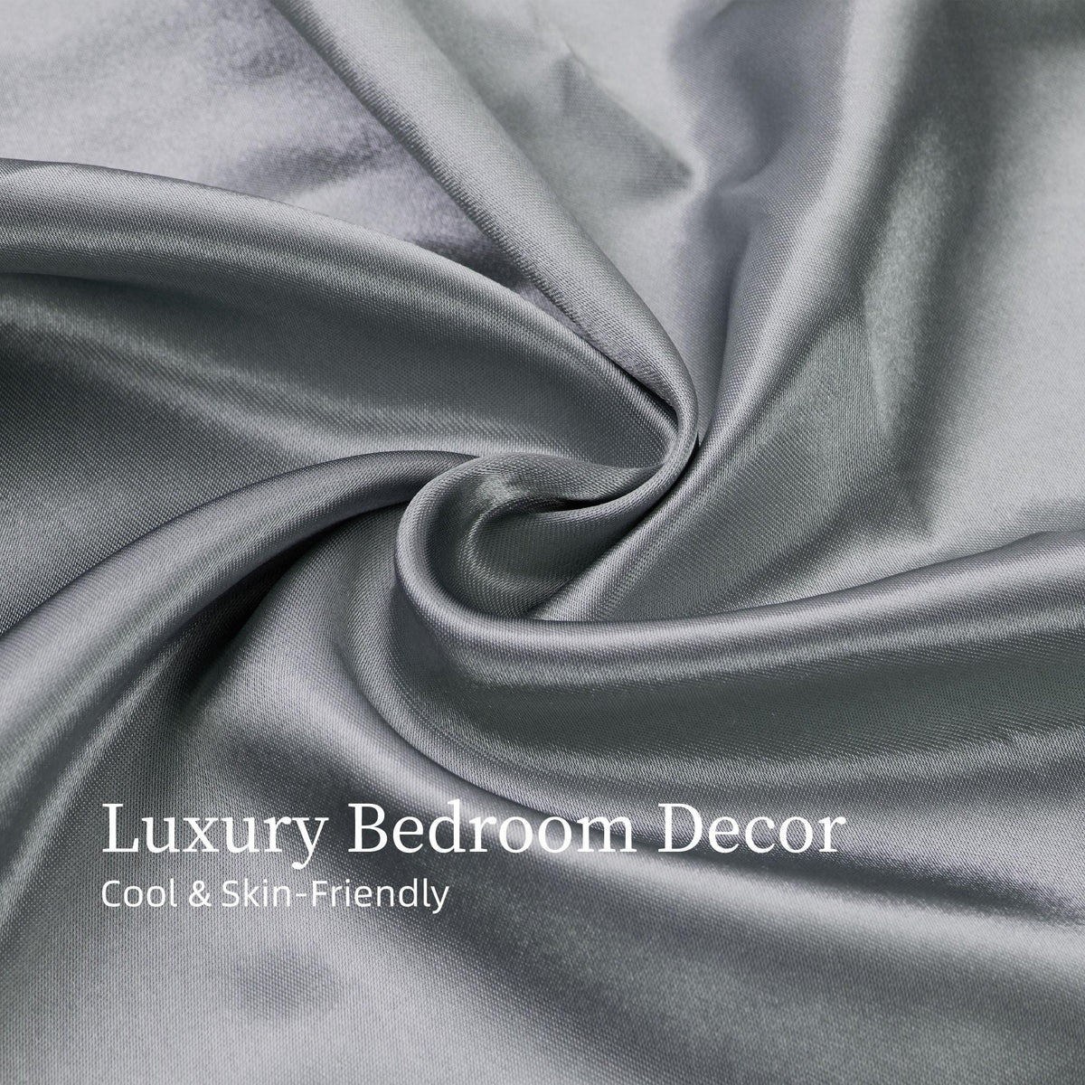 Satin Bed Sheets, Twin Size Sheets Set, 3 Pcs Silky Bedding Set with 15 Inches Deep Pocket for Mattress Twin
