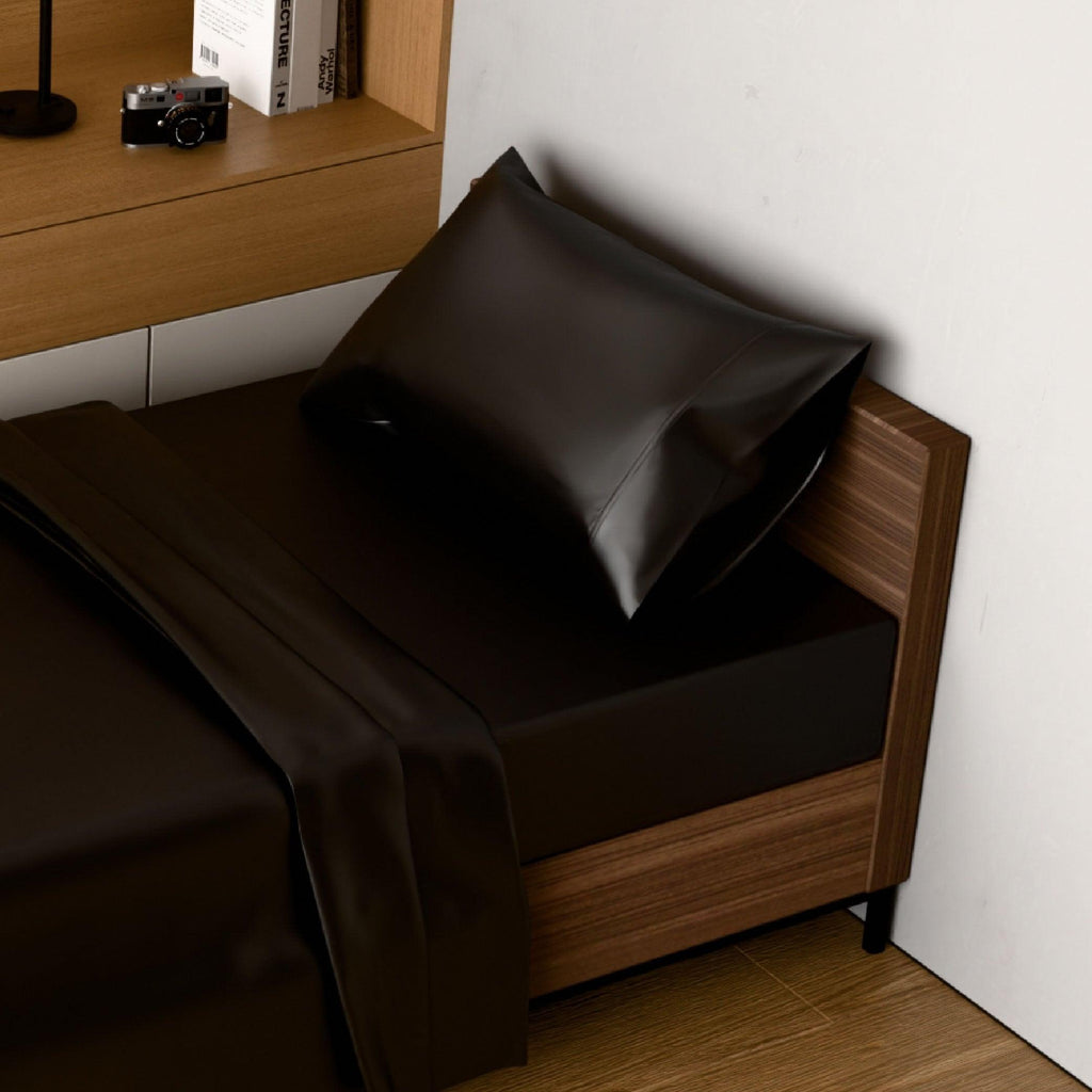 Satin Bed Sheets, Twin Size Sheets Set, 3 Pcs Silky Bedding Set with 15 Inches Deep Pocket for Mattress Twin