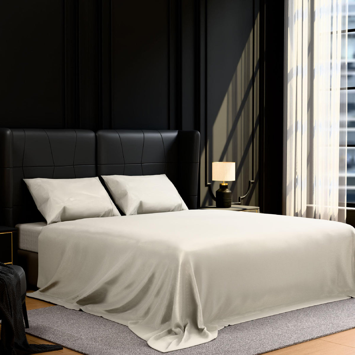 Bedding King Bed Sheets Set - 4 Piece Bedding - Brushed Microfiber - Shrinkage and Fade Resistant - Easy Care (King