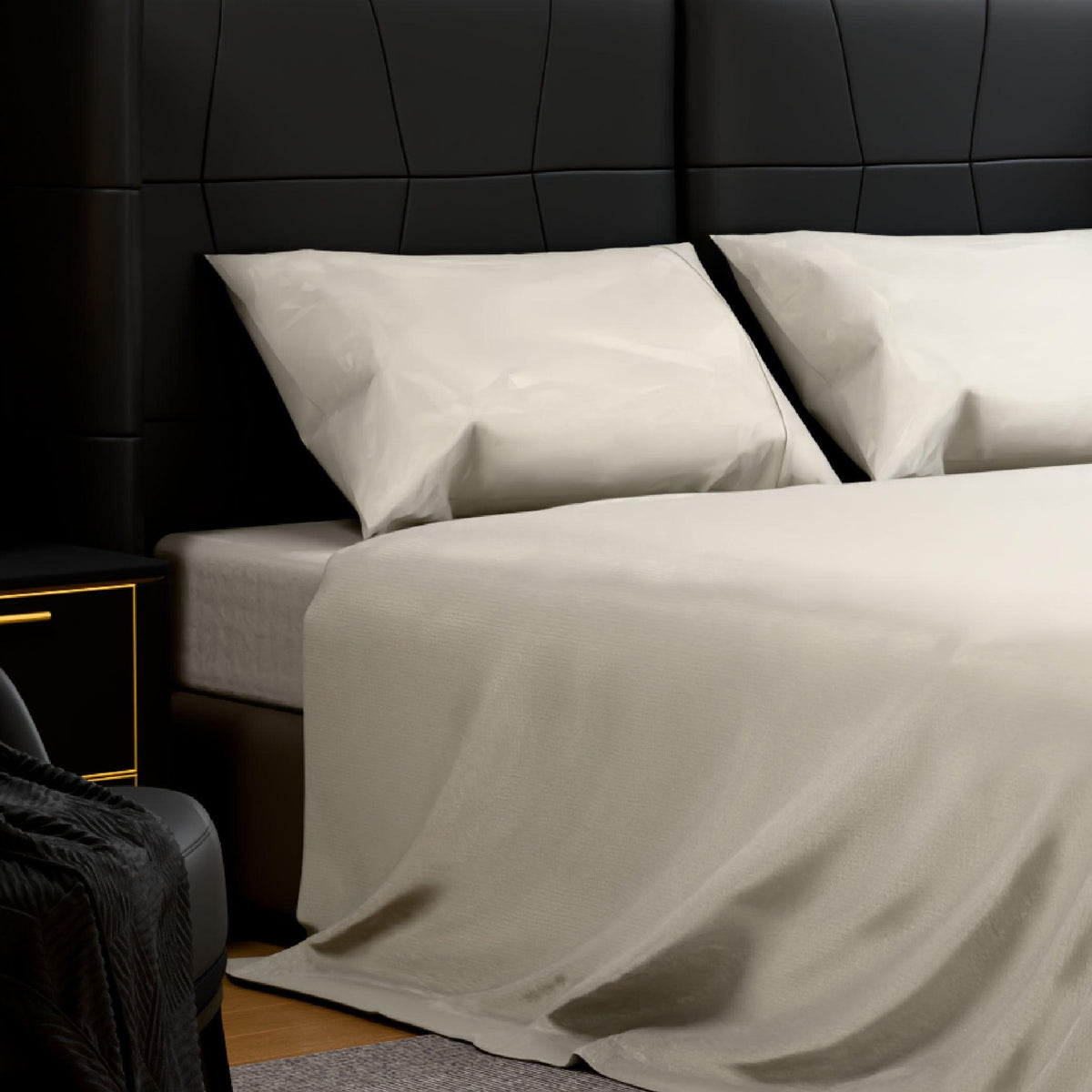 Bedding King Bed Sheets Set - 4 Piece Bedding - Brushed Microfiber - Shrinkage and Fade Resistant - Easy Care (King