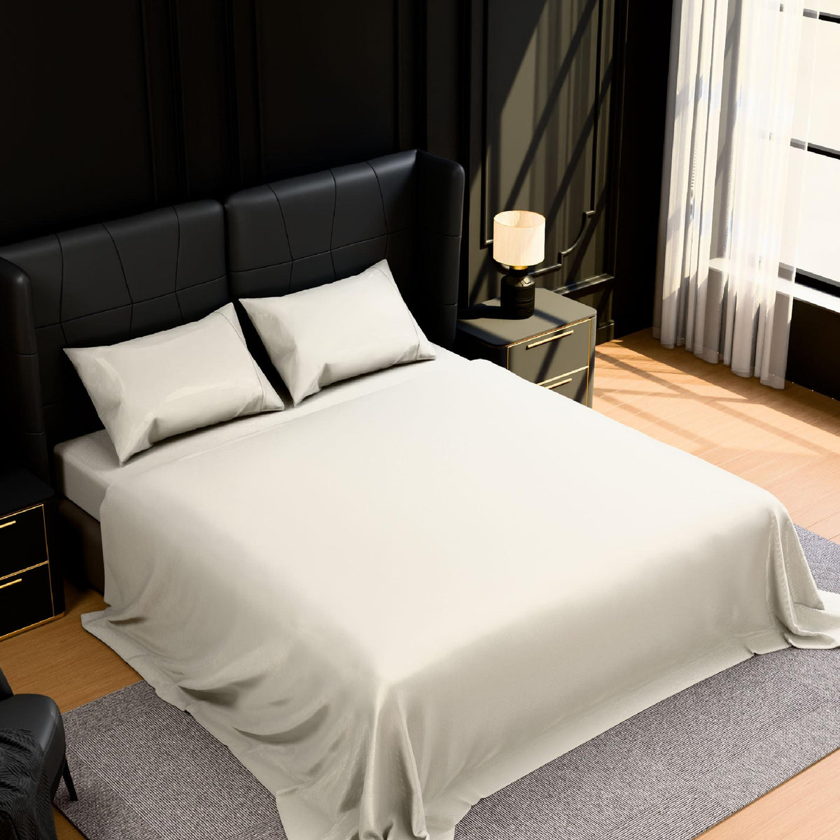 Bedding King Bed Sheets Set - 4 Piece Bedding - Brushed Microfiber - Shrinkage and Fade Resistant - Easy Care (King