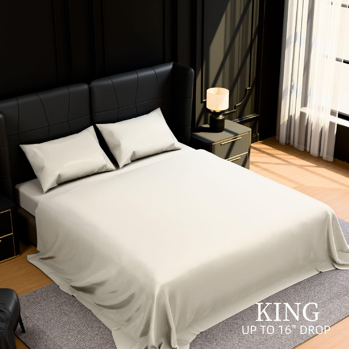 Bedding King Bed Sheets Set - 4 Piece Bedding - Brushed Microfiber - Shrinkage and Fade Resistant - Easy Care (King