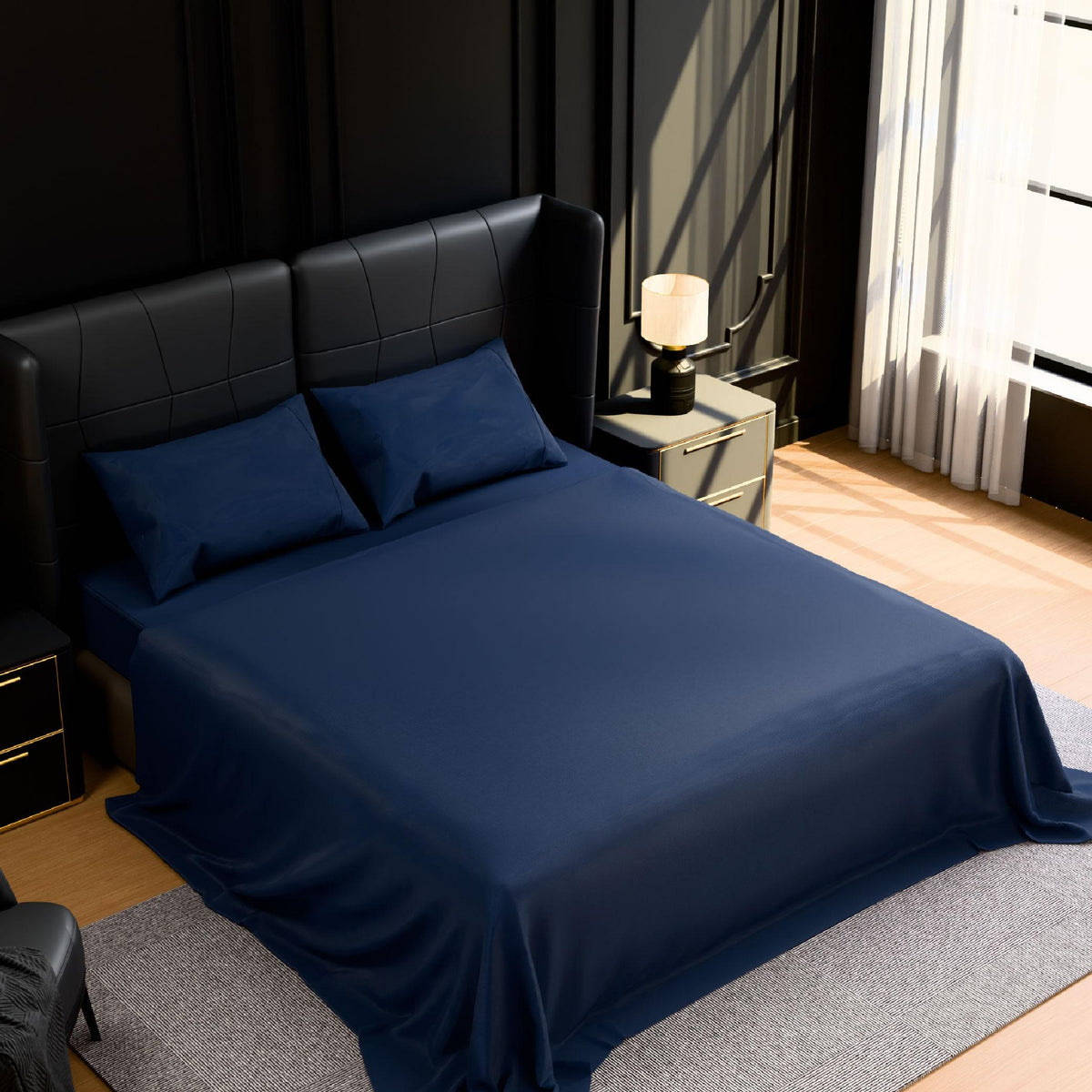 Bedding King Bed Sheets Set - 4 Piece Bedding - Brushed Microfiber - Shrinkage and Fade Resistant - Easy Care (King