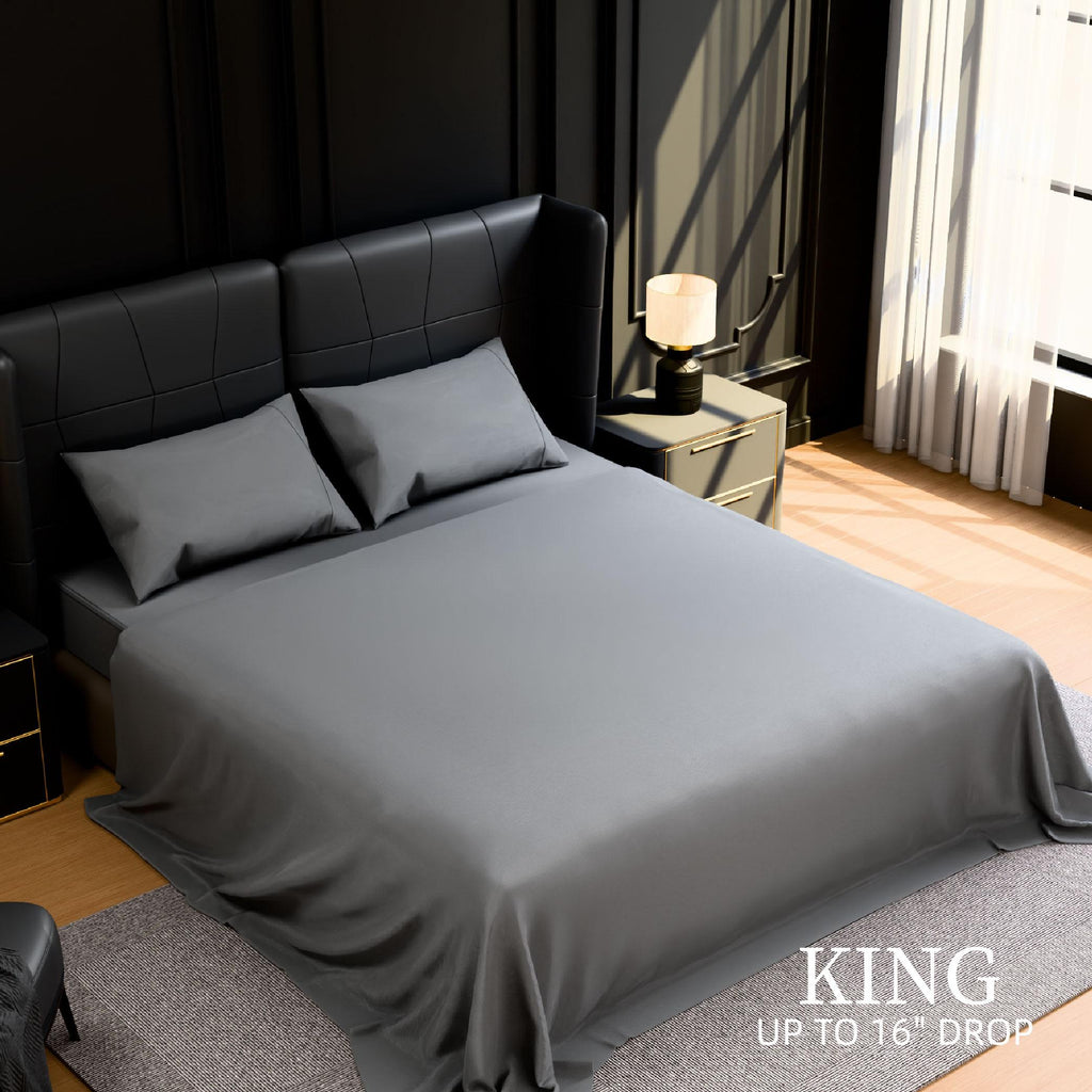 Bedding King Bed Sheets Set - 4 Piece Bedding - Brushed Microfiber - Shrinkage and Fade Resistant - Easy Care (King