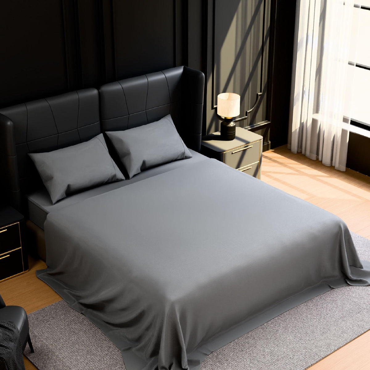 Bedding King Bed Sheets Set - 4 Piece Bedding - Brushed Microfiber - Shrinkage and Fade Resistant - Easy Care (King