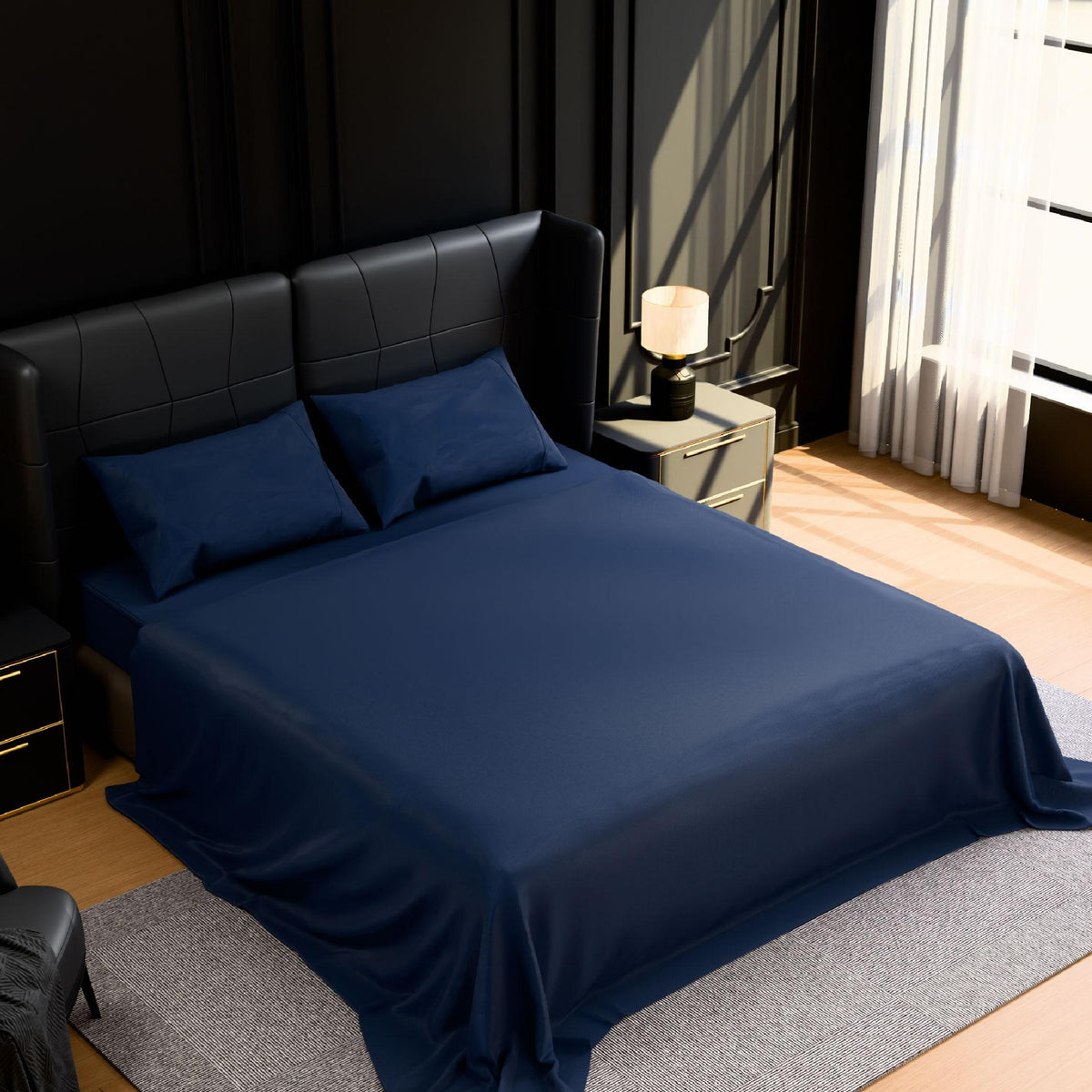 Bedding Queen Bed Sheets Set - 4 Piece Bedding - Brushed Microfiber - Shrinkage and Fade Resistant - Easy Care Queen