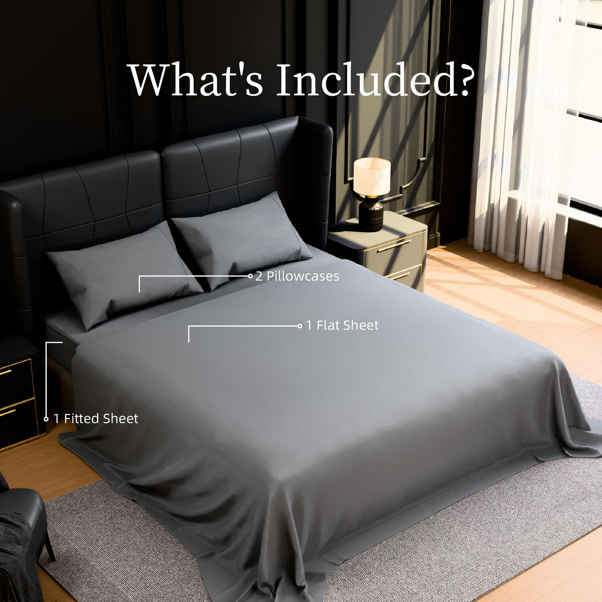 Bedding Queen Bed Sheets Set - 4 Piece Bedding - Brushed Microfiber - Shrinkage and Fade Resistant - Easy Care Queen