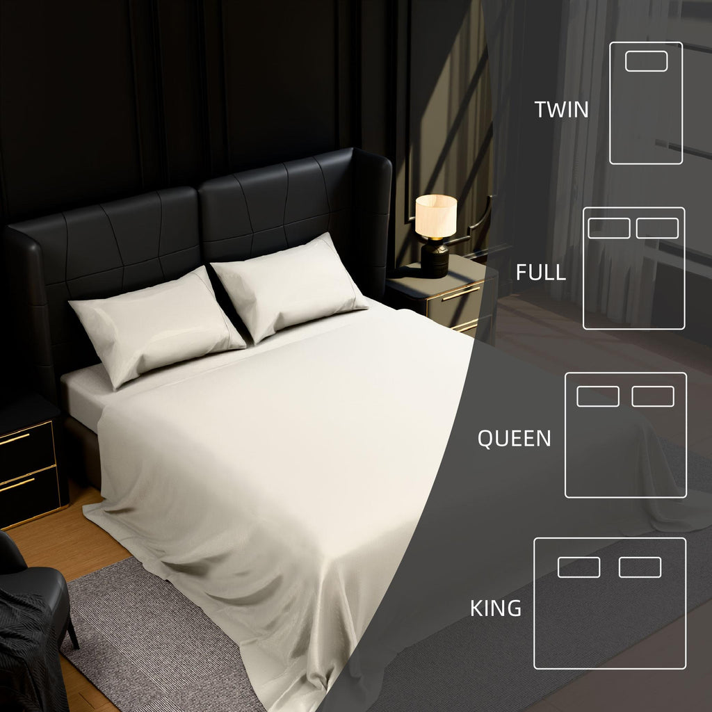 Bedding Full Bed Sheets Set - 4 Piece Bedding - Brushed Microfiber - Shrinkage and Fade Resistant - Easy Care Full