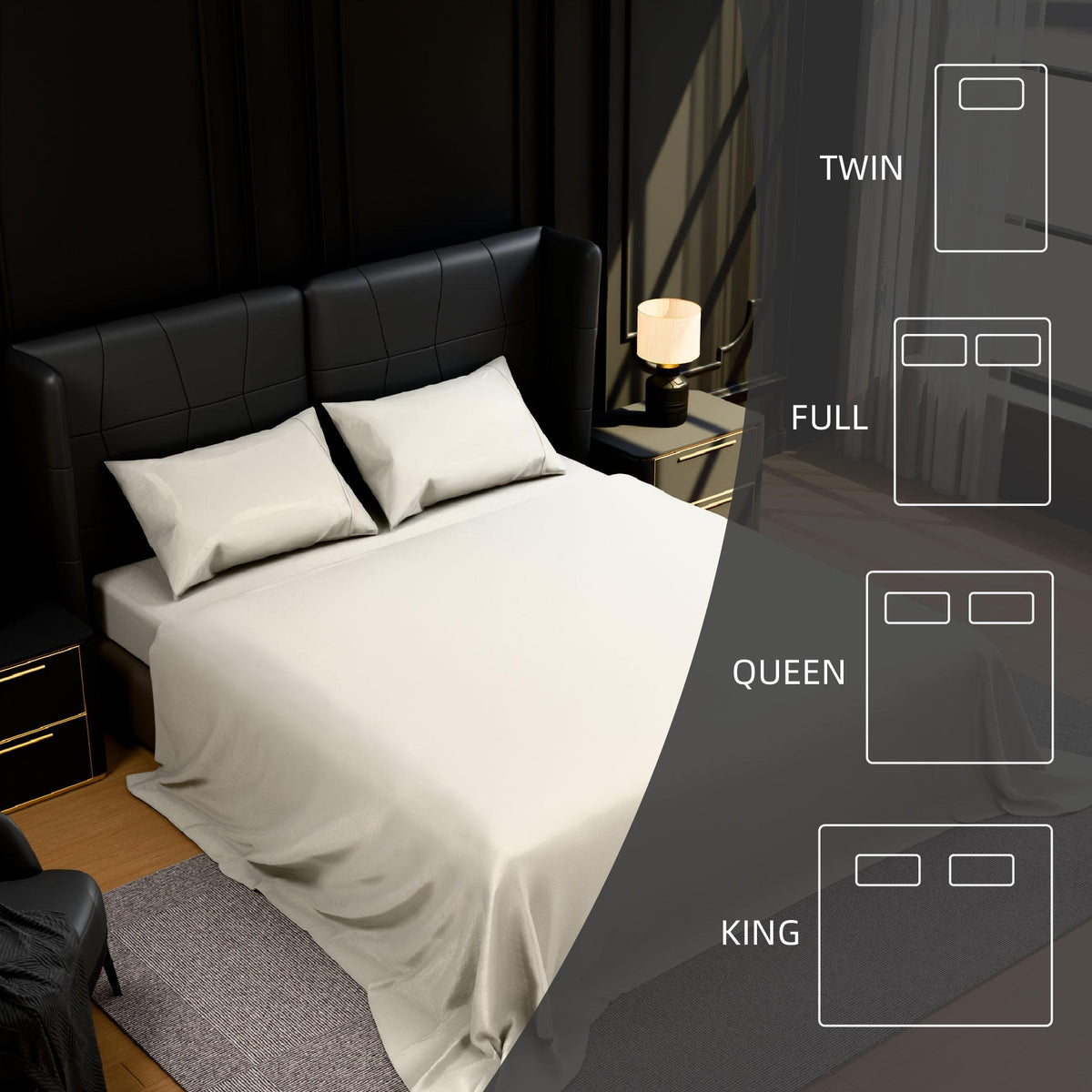 Bedding Full Bed Sheets Set - 4 Piece Bedding - Brushed Microfiber - Shrinkage and Fade Resistant - Easy Care Full