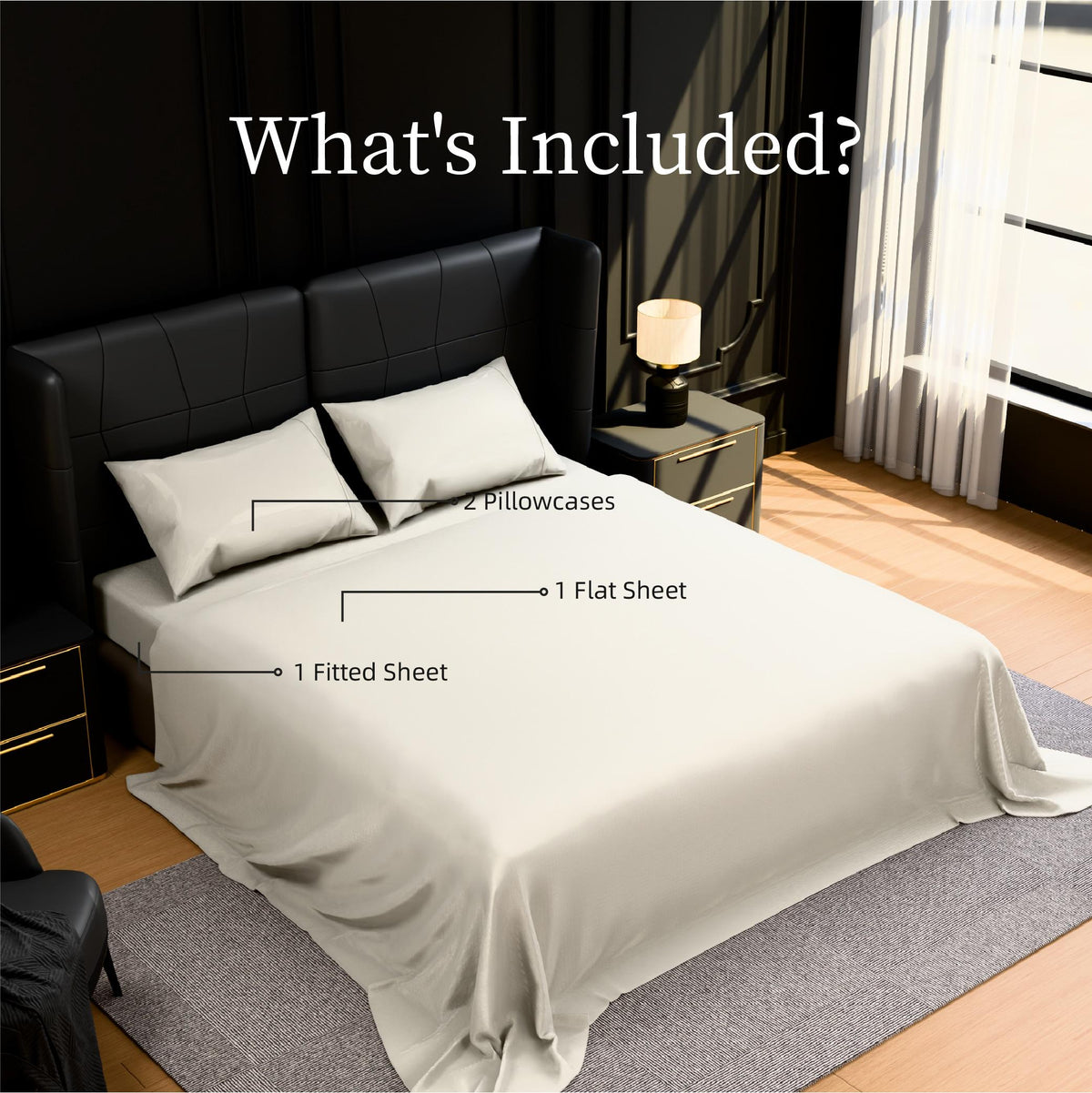 Bedding Full Bed Sheets Set - 4 Piece Bedding - Brushed Microfiber - Shrinkage and Fade Resistant - Easy Care Full