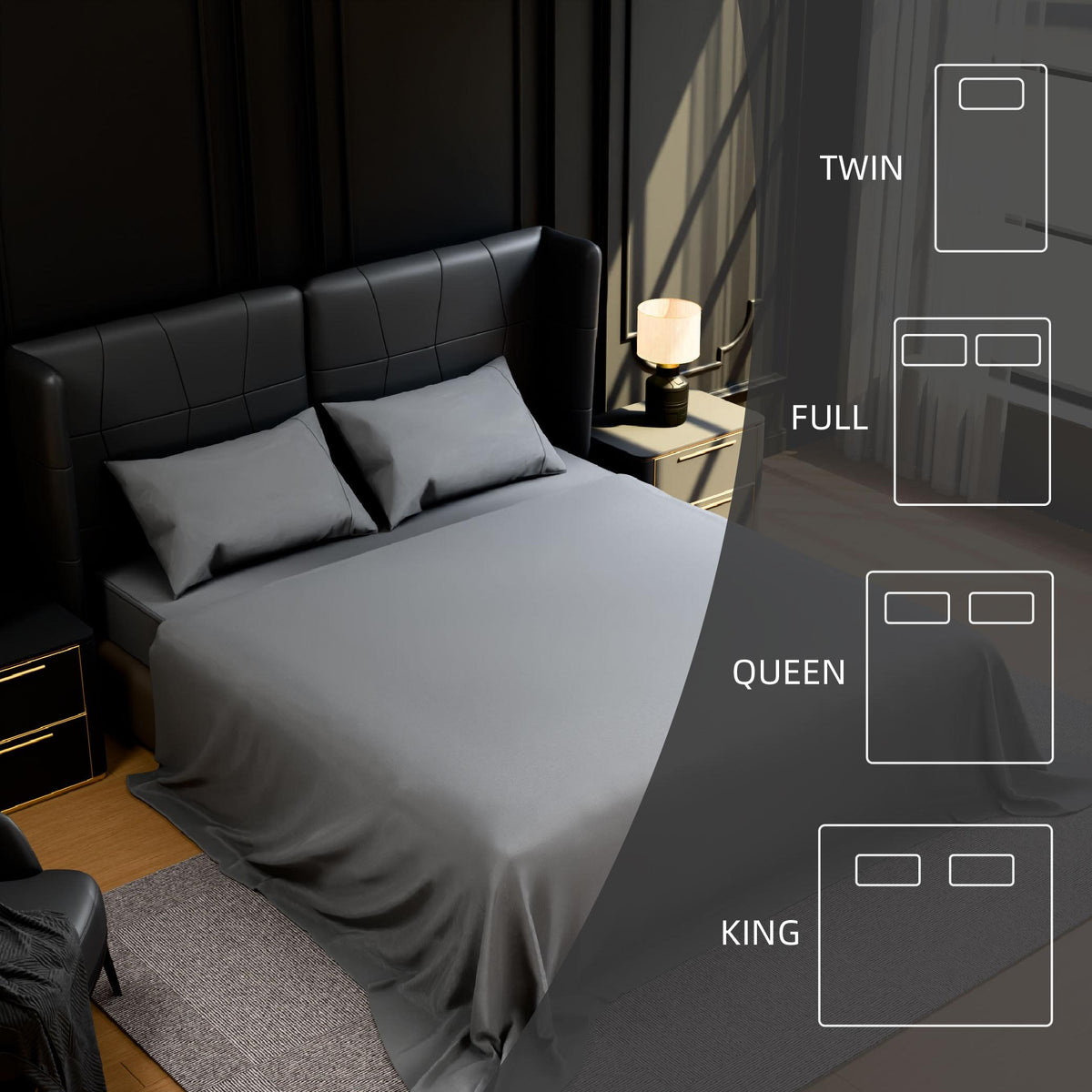 Bedding Full Bed Sheets Set - 4 Piece Bedding - Brushed Microfiber - Shrinkage and Fade Resistant - Easy Care Full