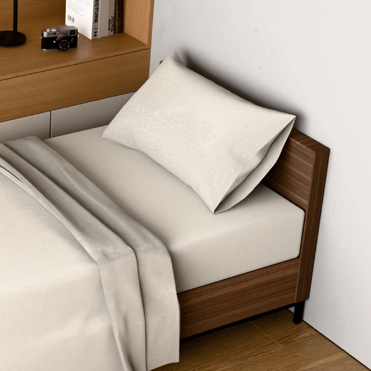 Bedding Twin Bed Sheets Set - 3 Piece Bedding - Brushed Microfiber - Shrinkage and Fade Resistant - Easy Care (Twin, White)