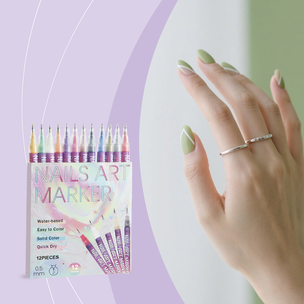Diy Nail Art Drawing Pens, Nail Art Graffiti Pens, Bright Colors, Easy To Handle, Multi-Occasion Diy Drawing Pens