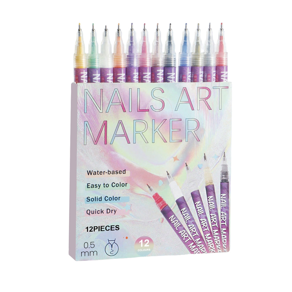 Diy Nail Art Drawing Pens, Nail Art Graffiti Pens, Bright Colors, Easy To Handle, Multi-Occasion Diy Drawing Pens