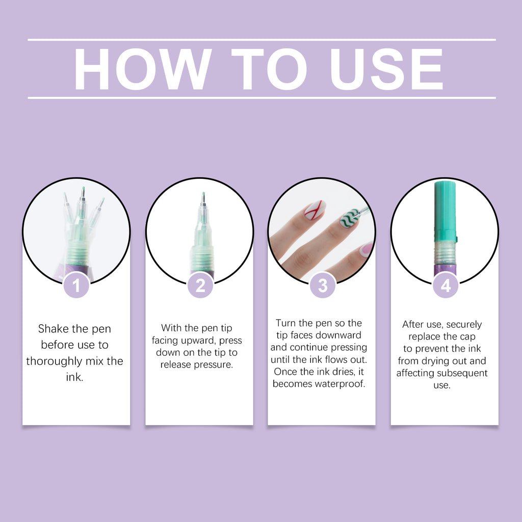 Diy Nail Art Drawing Pens, Nail Art Graffiti Pens, Bright Colors, Easy To Handle, Multi-Occasion Diy Drawing Pens