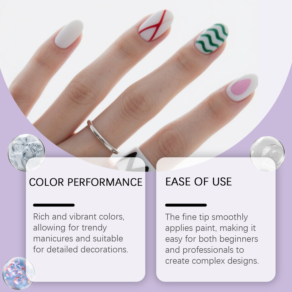 Diy Nail Art Drawing Pens, Nail Art Graffiti Pens, Bright Colors, Easy To Handle, Multi-Occasion Diy Drawing Pens