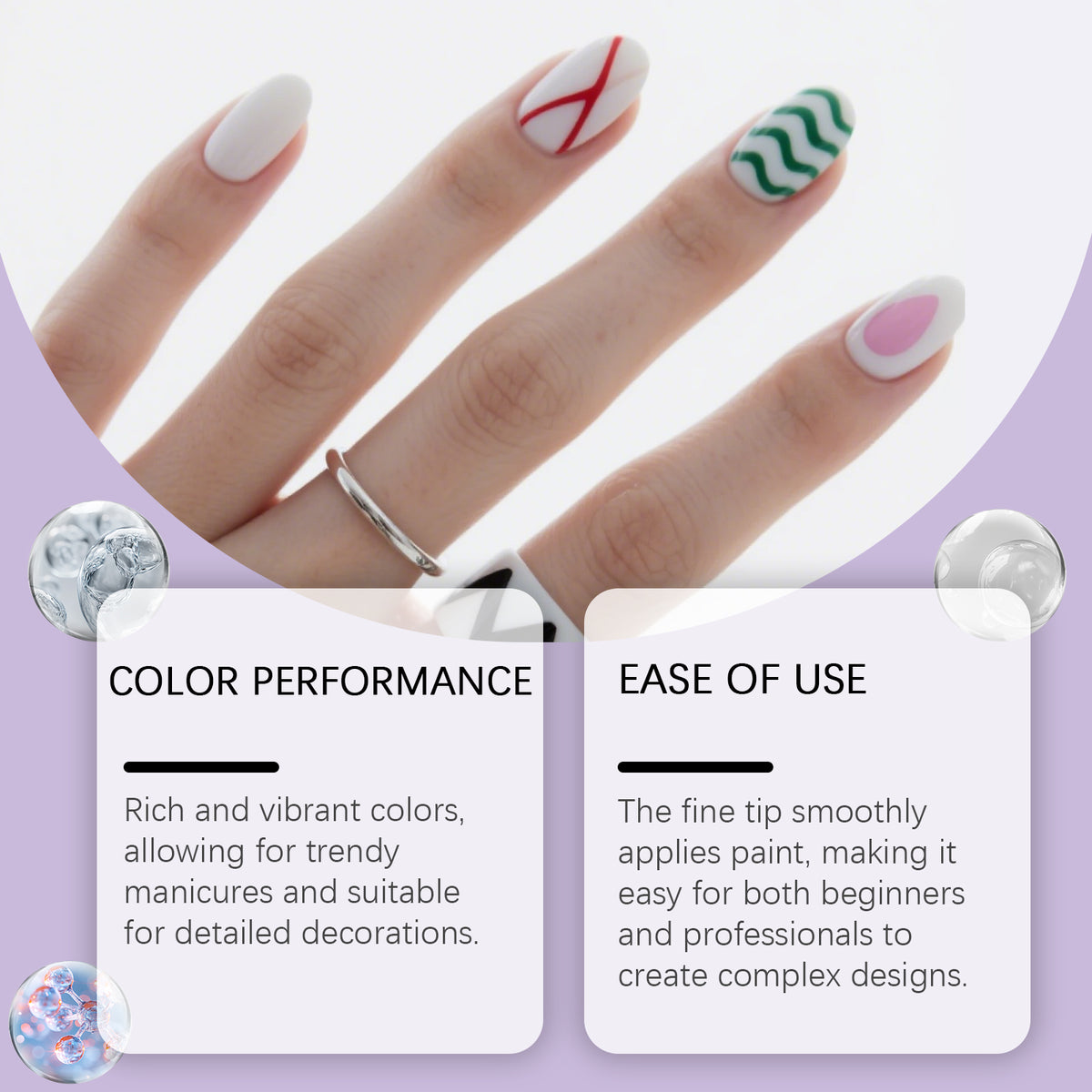 Diy Nail Art Drawing Pens, Nail Art Graffiti Pens, Bright Colors, Easy To Handle, Multi-Occasion Diy Drawing Pens