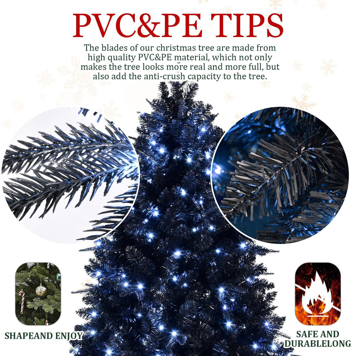 5ft PE/PVC mixed Black tree