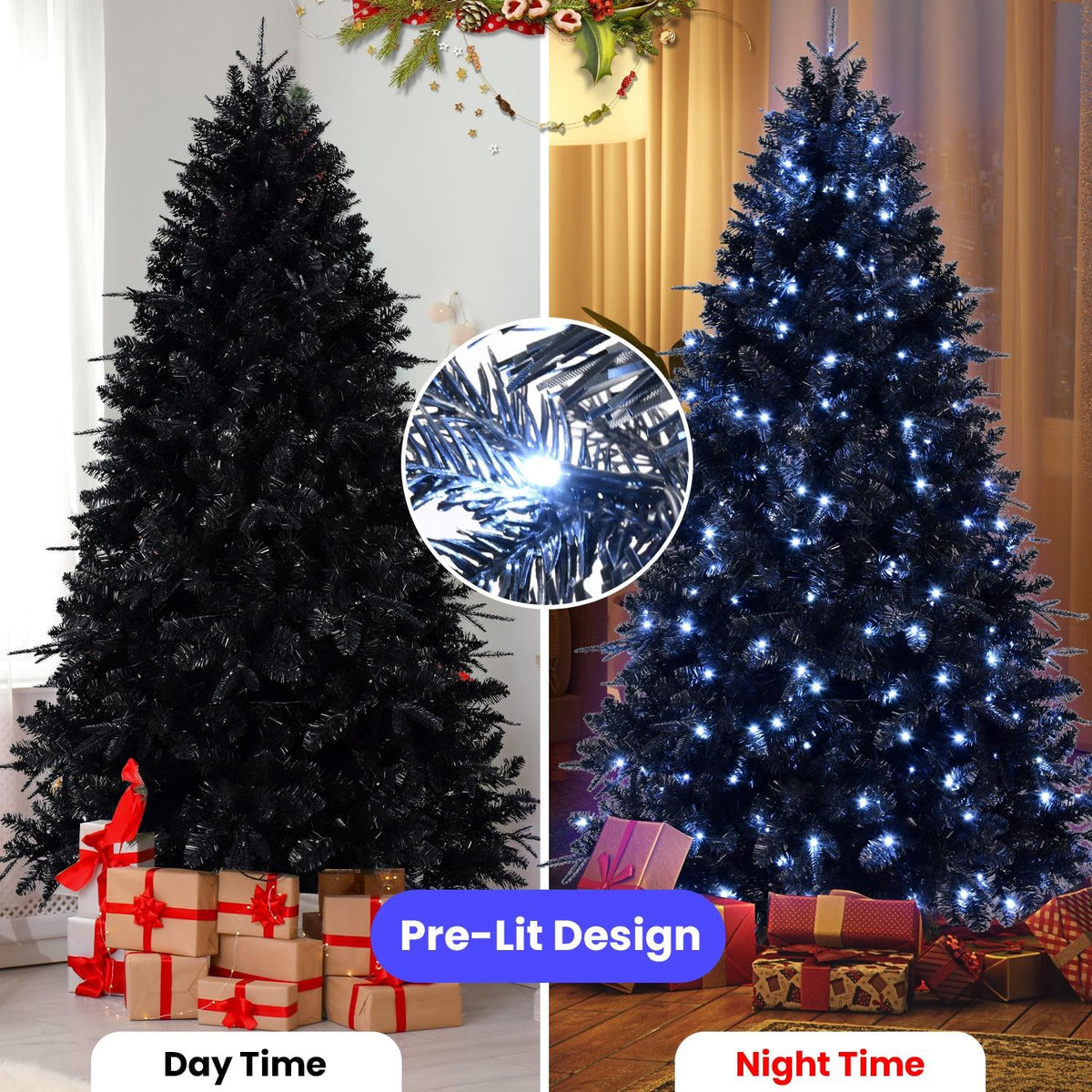 5ft PE/PVC mixed Black tree