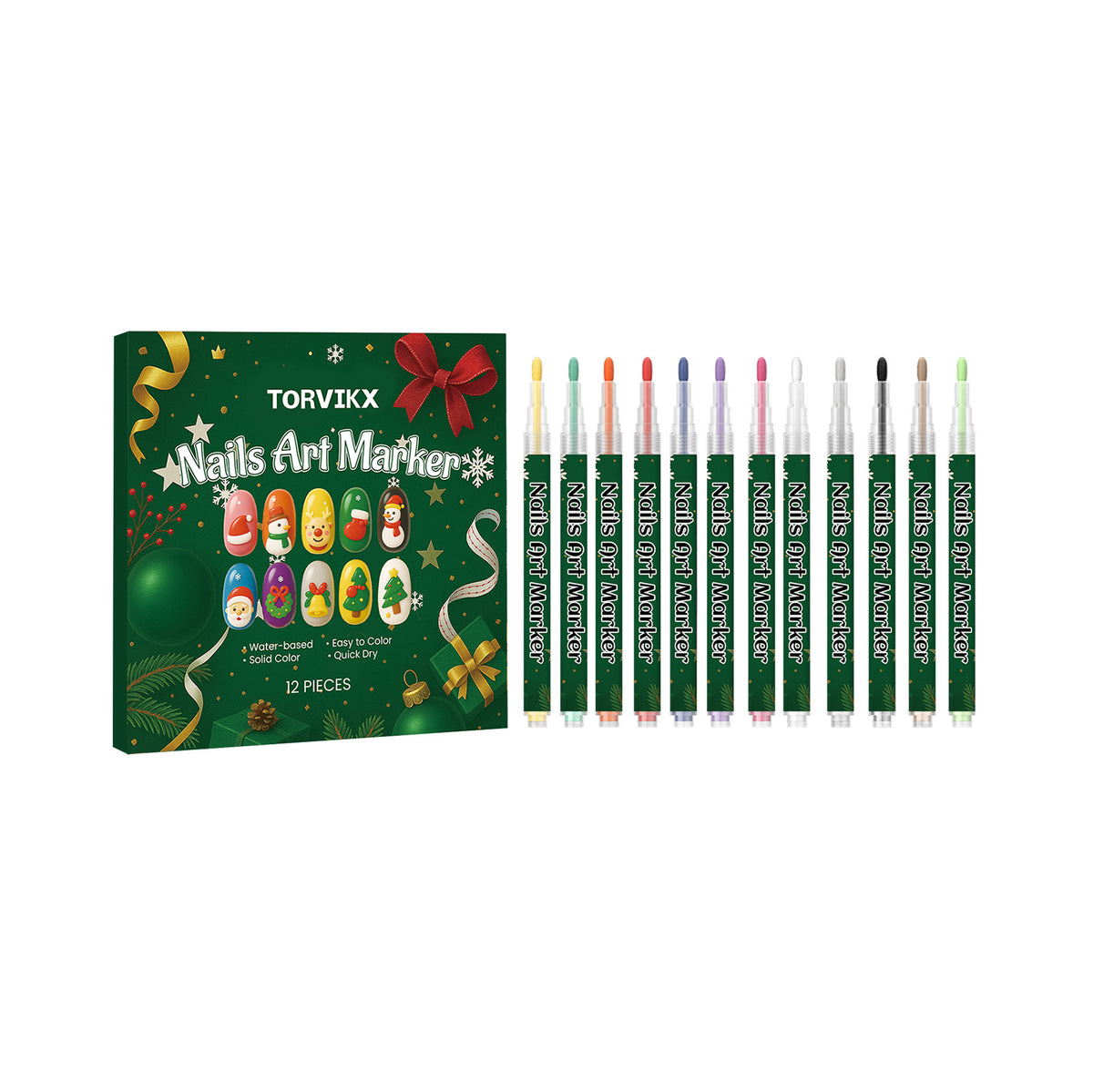 Diy Christmas Nail Art Drawing Pen, Water-Based Graffiti, Easy To Operate, Outline And Color Nail Pen