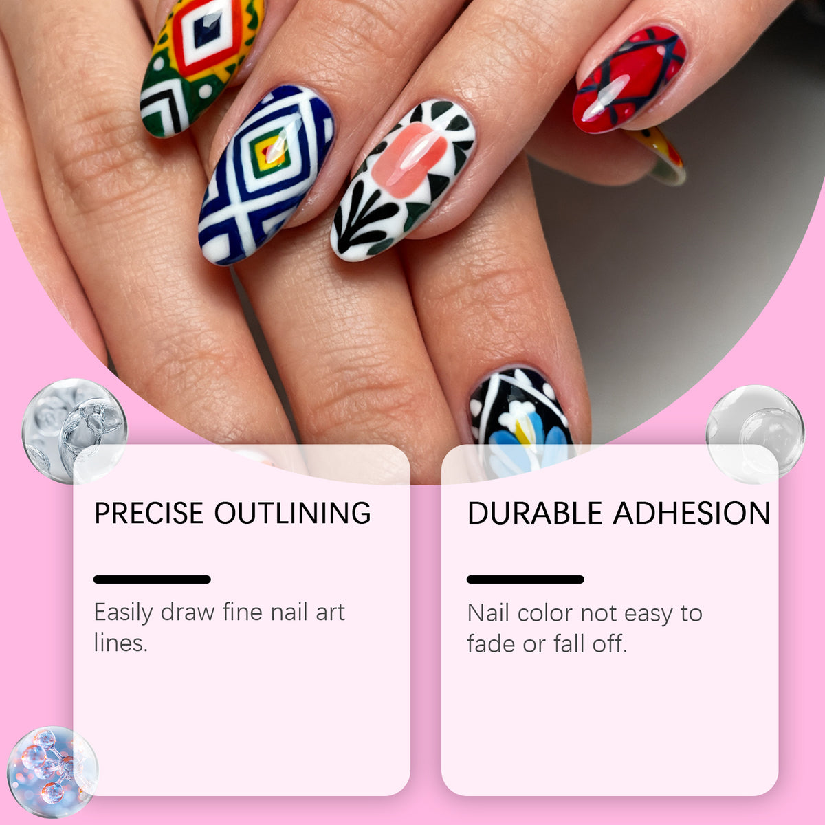 Color Display Nail Art Pen, Easy to Use, Smudge-Proof DIY Tool for Sketching Nails, Suitable for All Occasions
