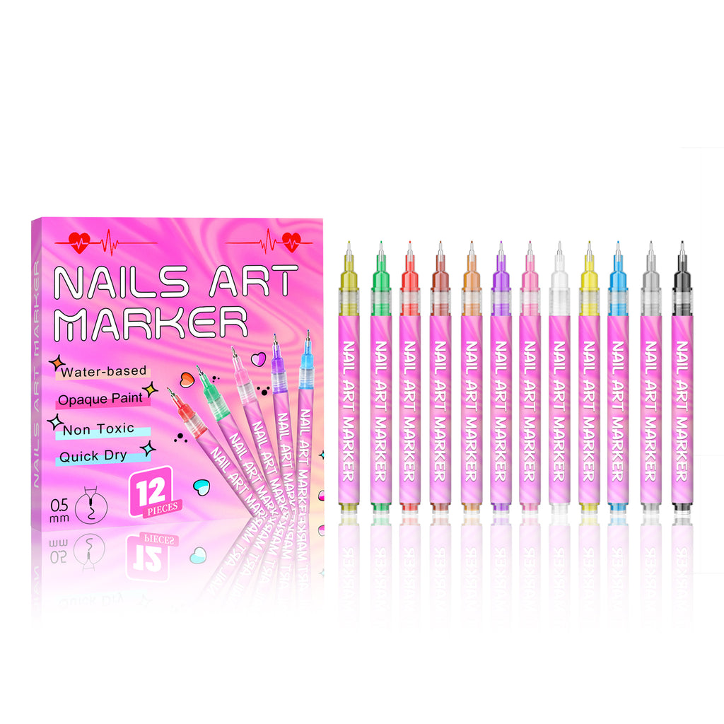 Color Display Nail Art Pen, Easy to Use, Smudge-Proof DIY Tool for Sketching Nails, Suitable for All Occasions