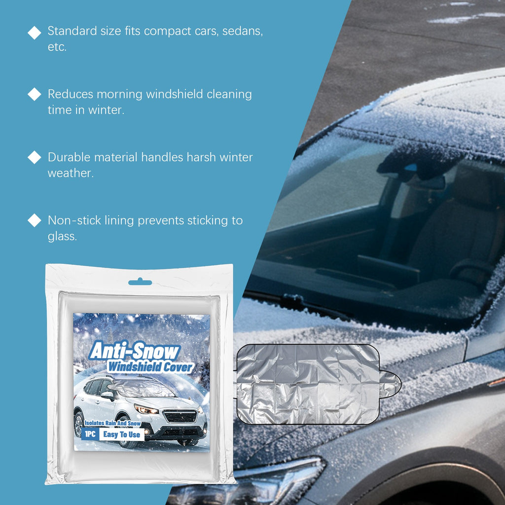 Car Windshield Snow Cover, Frost Ice Protector for Winter, Universal Windshield Cover for Sedans SUVs, Non-Stick with Mirror Flaps
