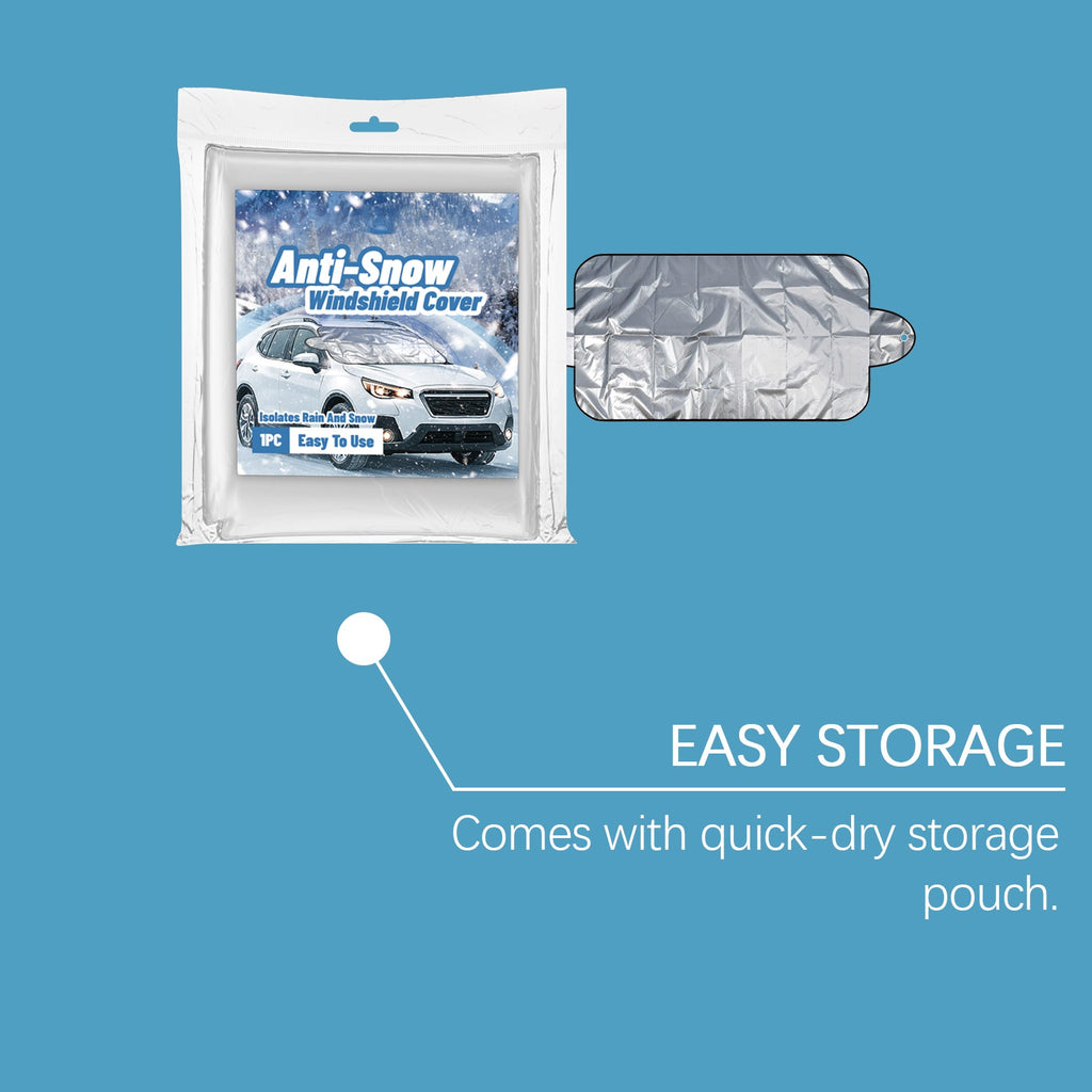 Car Windshield Snow Cover, Frost Ice Protector for Winter, Universal Windshield Cover for Sedans SUVs, Non-Stick with Mirror Flaps