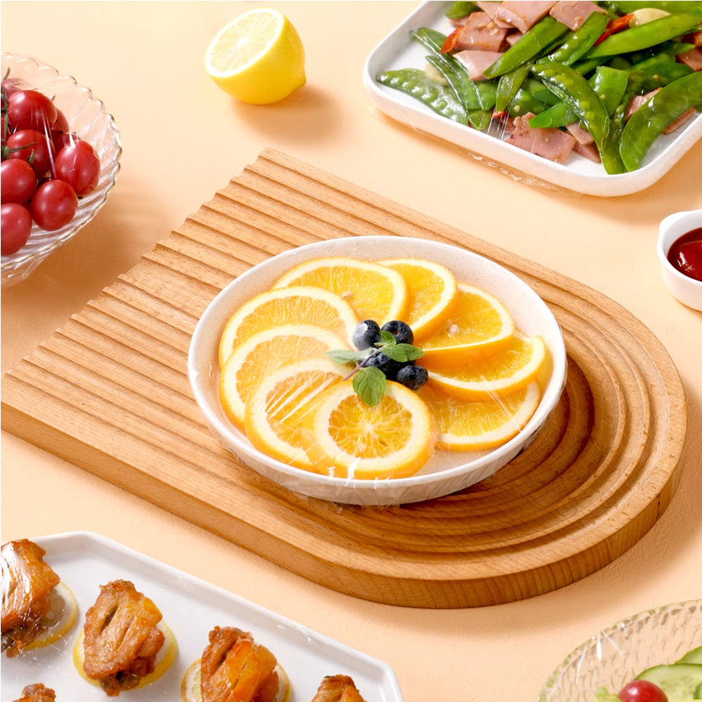 AEELLEEA 300 Pcs Disposable Bowl Covers, Clear Elastic Stretch Covers for Bowls Plates Cups, Wrap Alternative for Fridge Picnic
