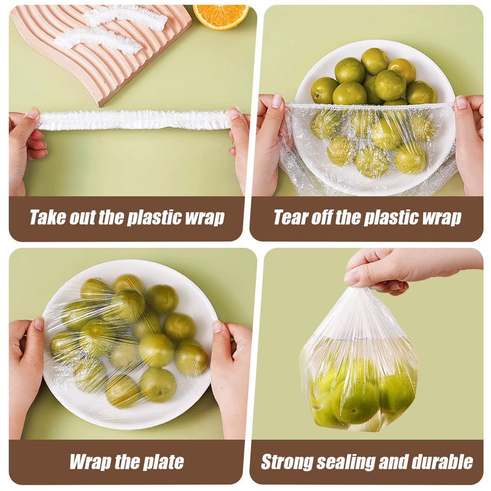 AEELLEEA 300 Pcs Disposable Bowl Covers, Clear Elastic Stretch Covers for Bowls Plates Cups, Wrap Alternative for Fridge Picnic