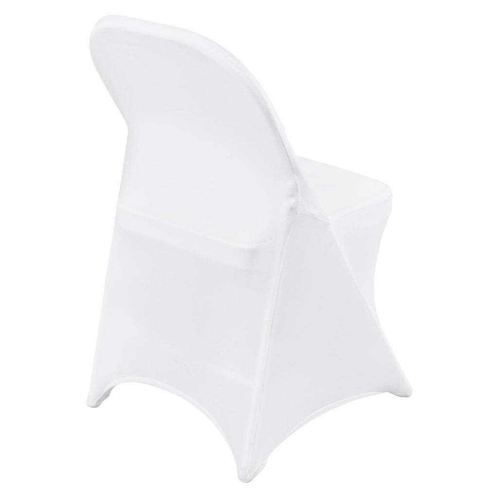 White Stretch Spandex Chair Covers, 30 PCS, Universal Washable Slipcovers, Removable Seat Protector for Wedding Party Dining Banquet Event