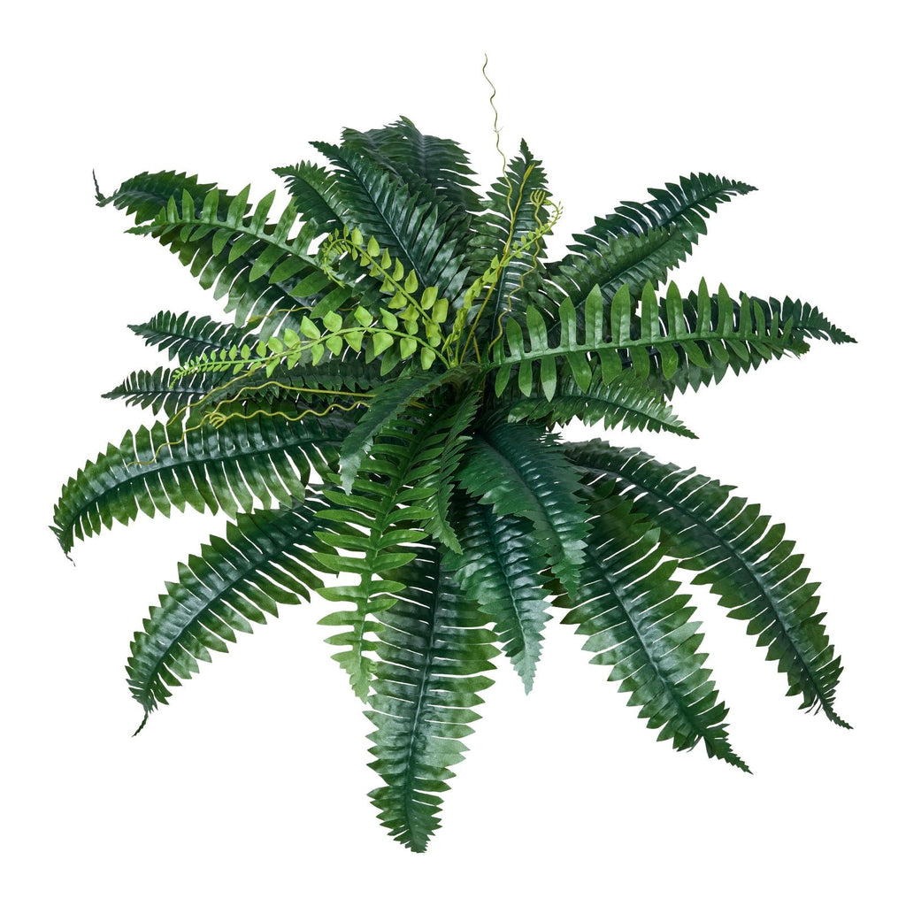 2 Pcs Artificial Boston Ferns Plastic Fern 30 Branches Indoor Outdoor Decor