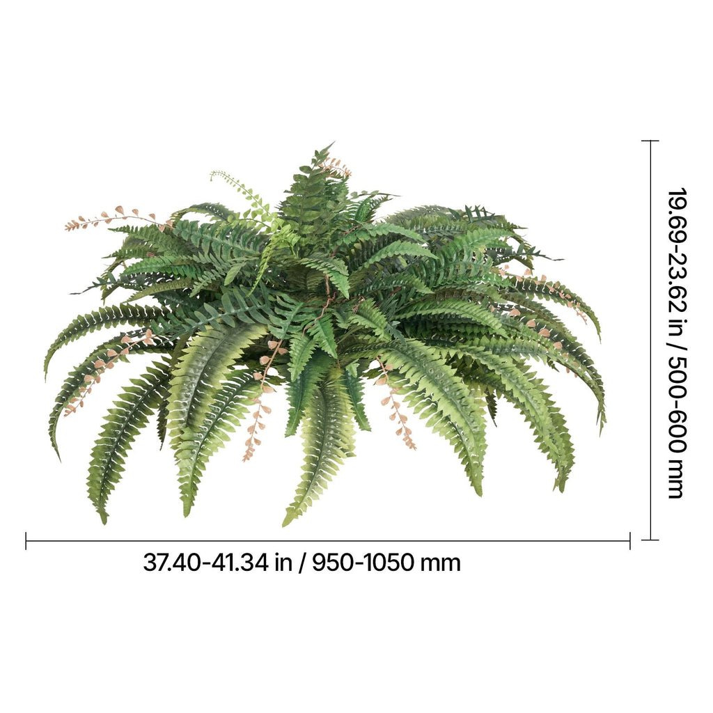 Artificial Boston Ferns, 37-41" Spread, Hanging Fake Plant with 80 Branches & Flowerpot, Sunlight Resistant Faux Fern for Wall Home Office Outdoor