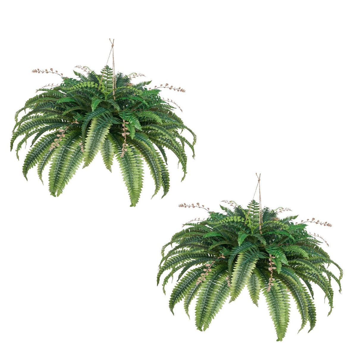 Artificial Boston Ferns, 37-41" Spread, Hanging Fake Plant with 80 Branches & Flowerpot, Sunlight Resistant Faux Fern for Wall Home Office Outdoor