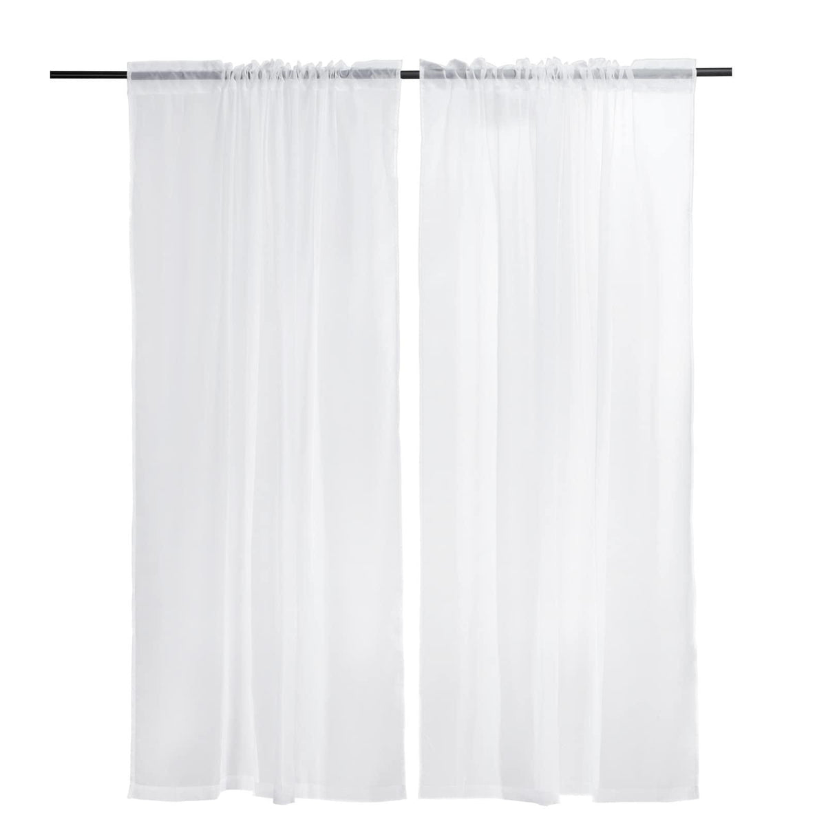 Sheer Curtains 52 W x 84 L inches 2 Panels Window Drapes Rod Pocket Polyester