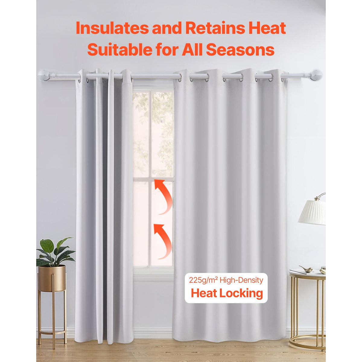 2 Set Blackout Curtain Grommet Window Panel Thermal Insulated Drapes 52x84 inch