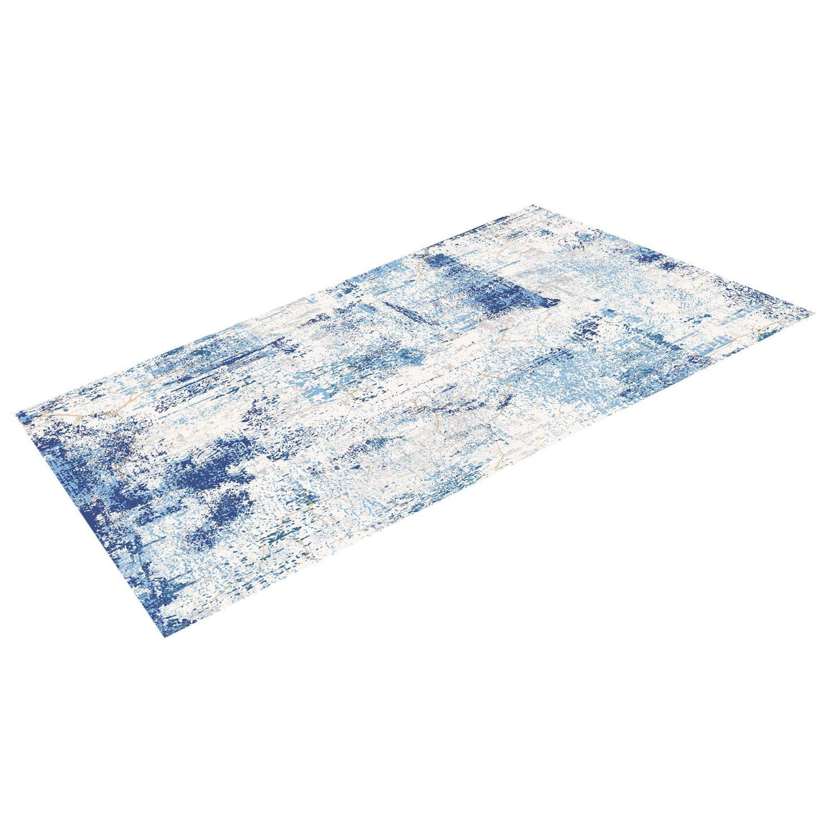 Large Area Rug 5 x 7 ft Anti-Skid and Tear-Resistant Floor Mat Modern Blue