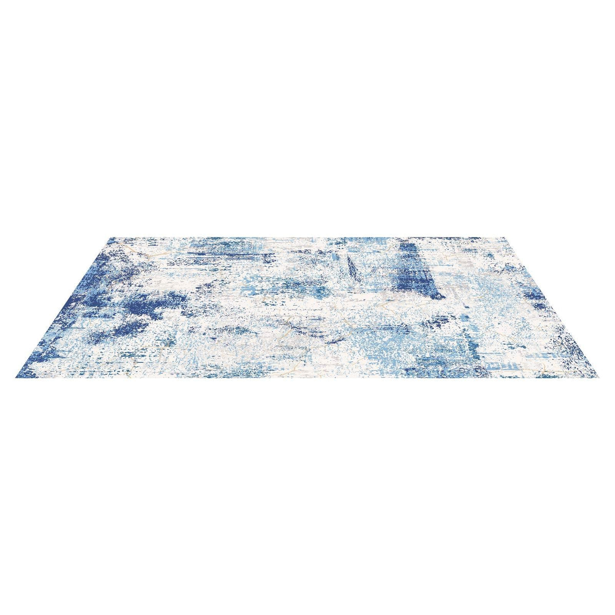 Large Area Rug 5 x 7 ft Anti-Skid and Tear-Resistant Floor Mat Modern Blue