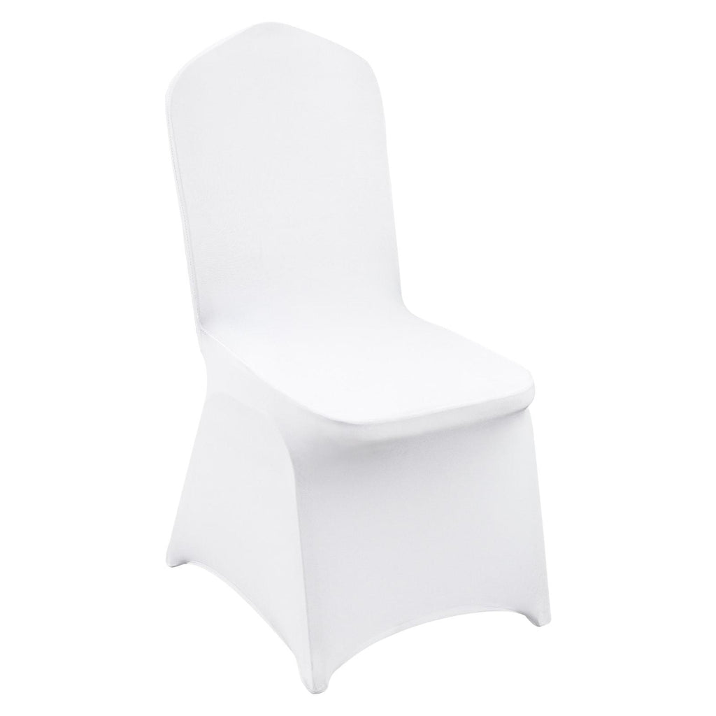 30 PCS White Stretch Spandex Folding Chair Covers, Universal Fitted Washable Slipcovers for Wedding, Party, Banquet, Holiday, Celebration, Dining