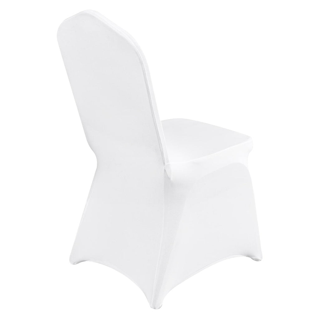 30 PCS White Stretch Spandex Folding Chair Covers, Universal Fitted Washable Slipcovers for Wedding, Party, Banquet, Holiday, Celebration, Dining