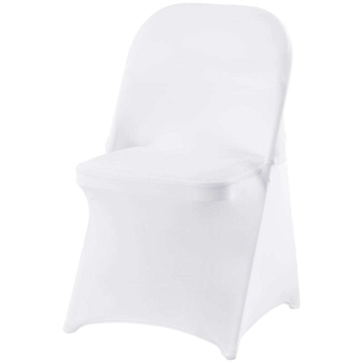 White Stretch Spandex Chair Covers, 12 PCS, Universal Washable Slipcovers, Removable Seat Protector for Wedding Party Dining Banquet Event