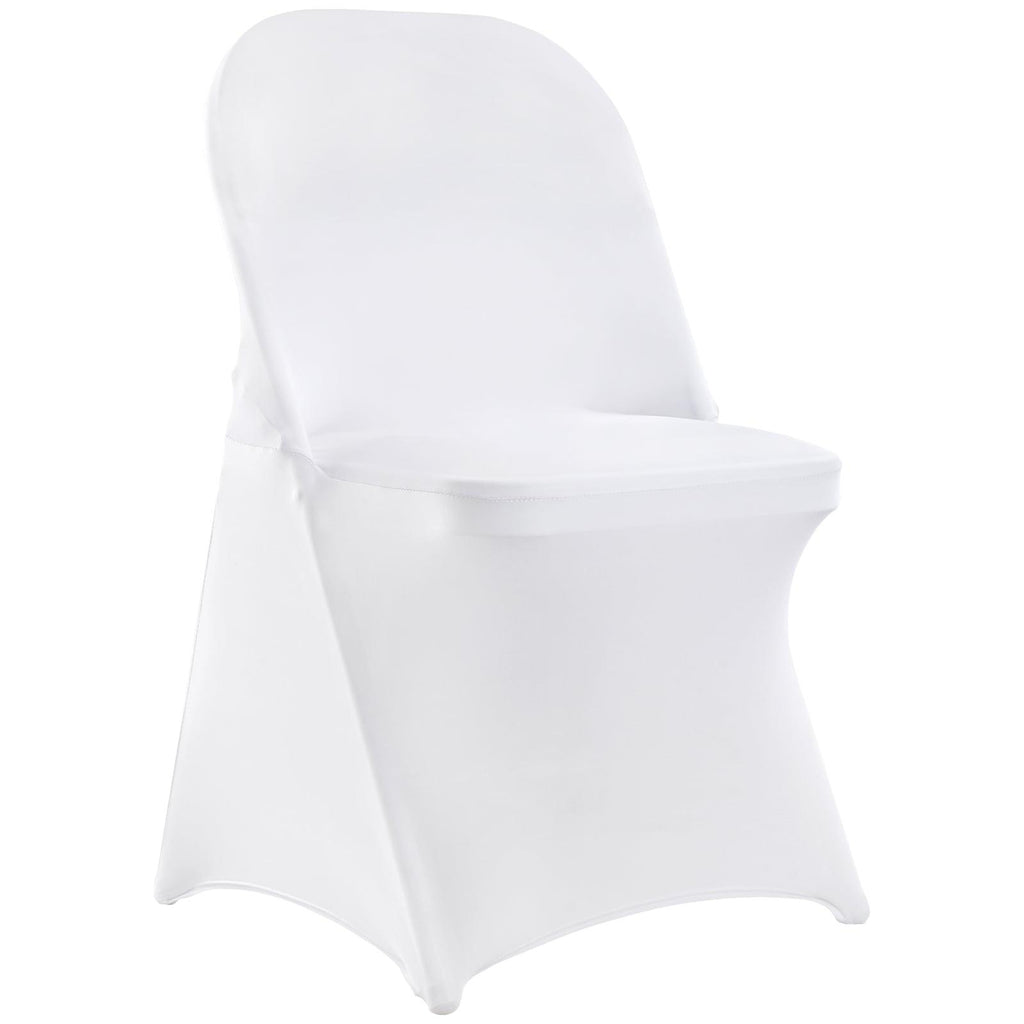 White Stretch Spandex Chair Covers, 12 PCS, Universal Washable Slipcovers, Removable Seat Protector for Wedding Party Dining Banquet Event