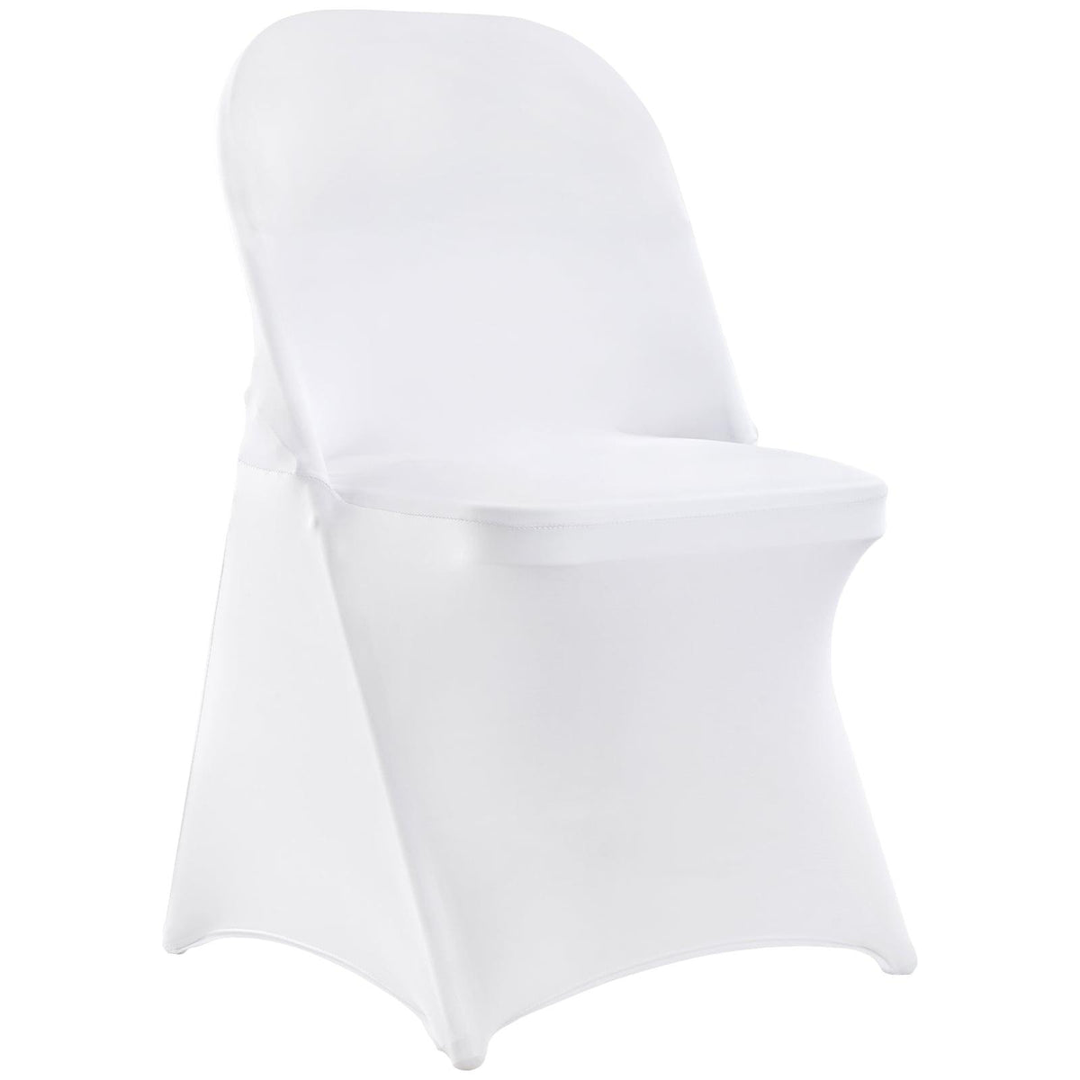 White Stretch Spandex Chair Covers, 12 PCS, Universal Washable Slipcovers, Removable Seat Protector for Wedding Party Dining Banquet Event