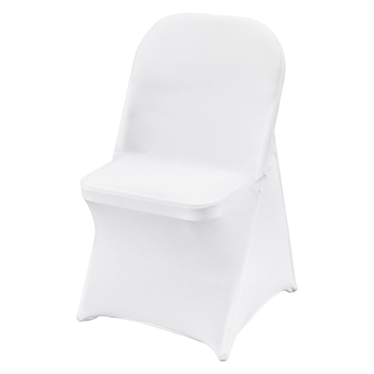 White Stretch Spandex Chair Covers, 12 PCS, Universal Washable Slipcovers, Removable Seat Protector for Wedding Party Dining Banquet Event